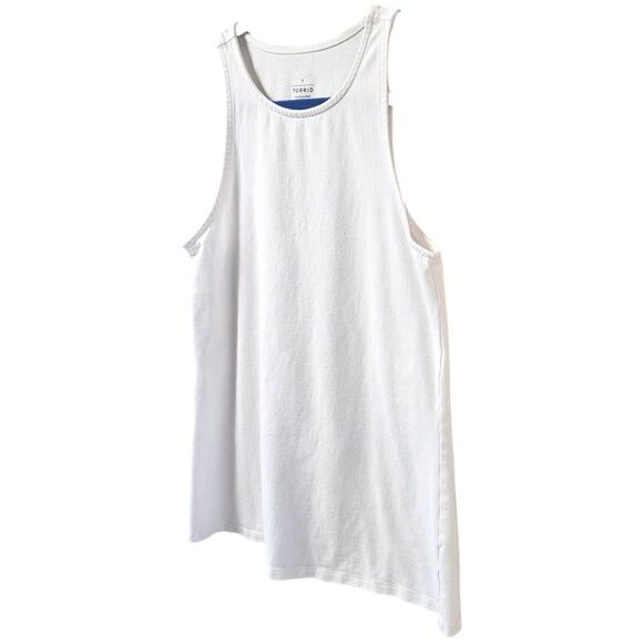 βTORRID Plus Size Bright White Foxy High Neck Tank Top Size 1X NEW - Picture 3 of 13